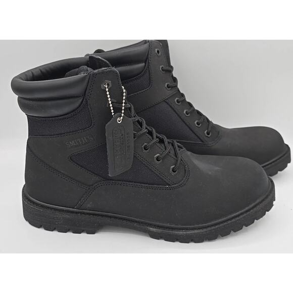 Smith’s Workwear Black Hiking Boots 8M Waterproof High Top Trail Outdoor Durable
